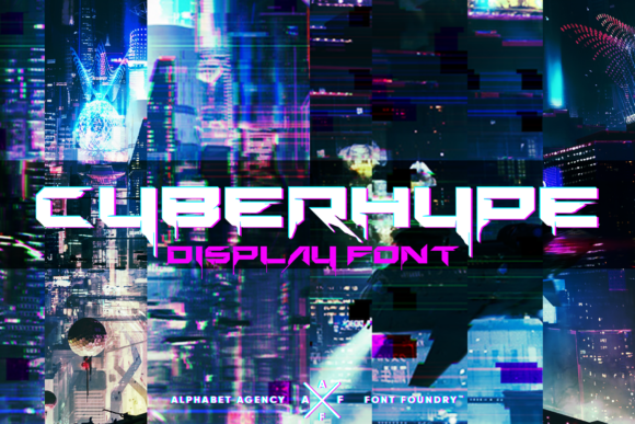 Cyberhype: A Bold Robotic Display Font for Handmade Products